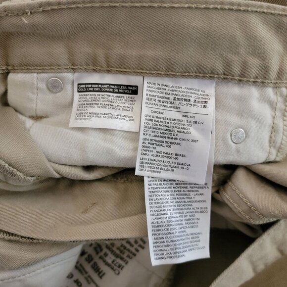Levis Mens 514 Straight Fit Khaki Jeans Size 33W 34L - Picture 6 of 7